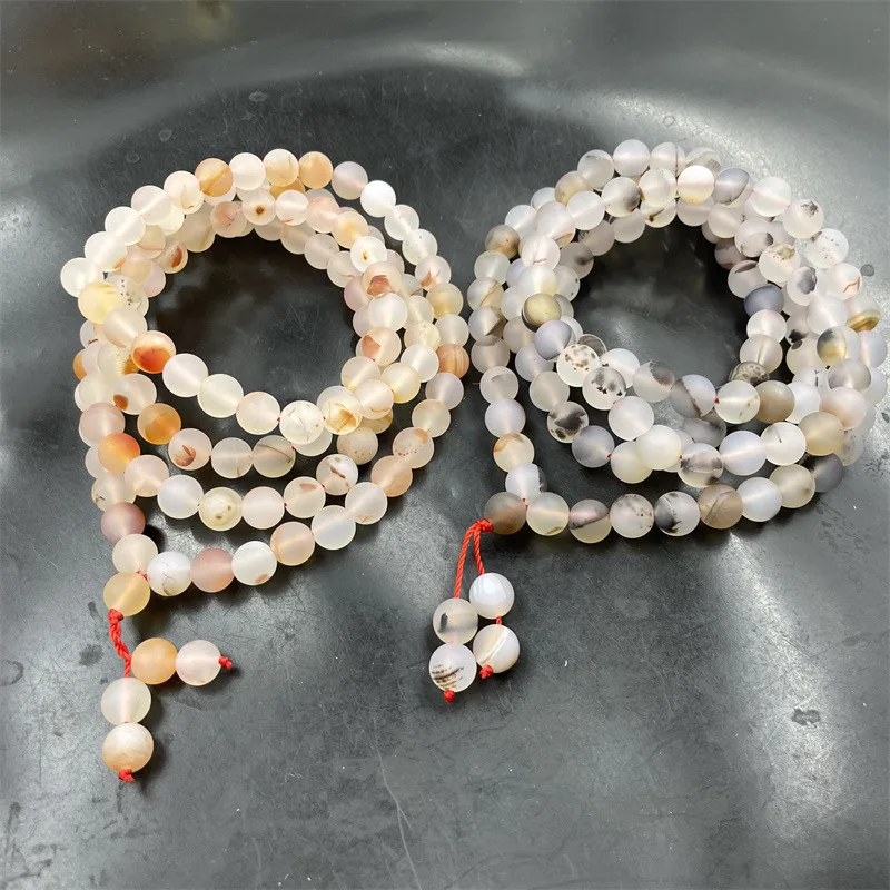 8 мм 108 матовое ожерелье с бусинами из агата и Будды растениями в океане цепочка