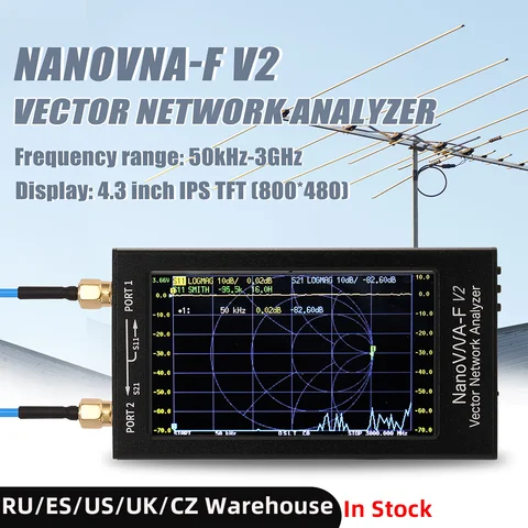 Векторный анализатор сети NanoVNA-F V2 с ЖК-дисплеем 4,3 дюйма