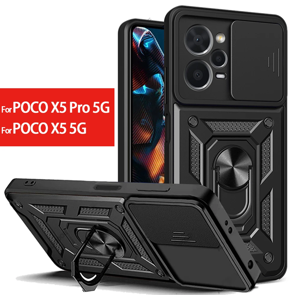 Capa for POCO X5 Pro 5G Case Slide Camera Protect Cover
