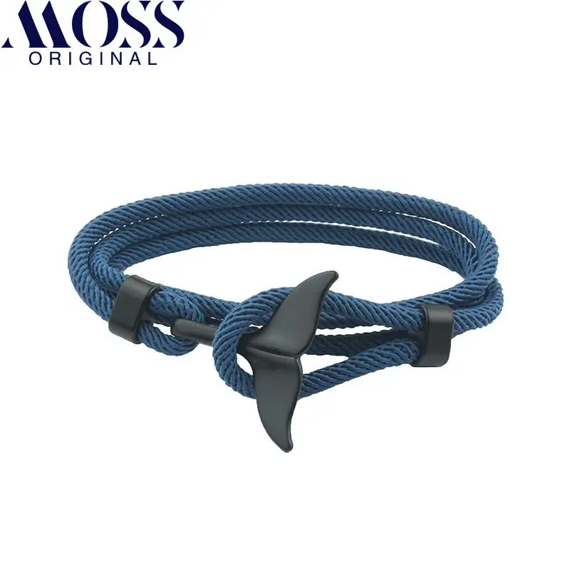 Small crowd design whale tail titanium steel bracelet male couple bracelet woven rope female red rope simple fashion bracelet