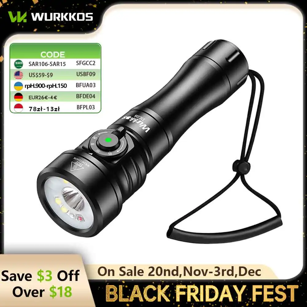 

Wurkkos DL08 Фонарик для дайвинга