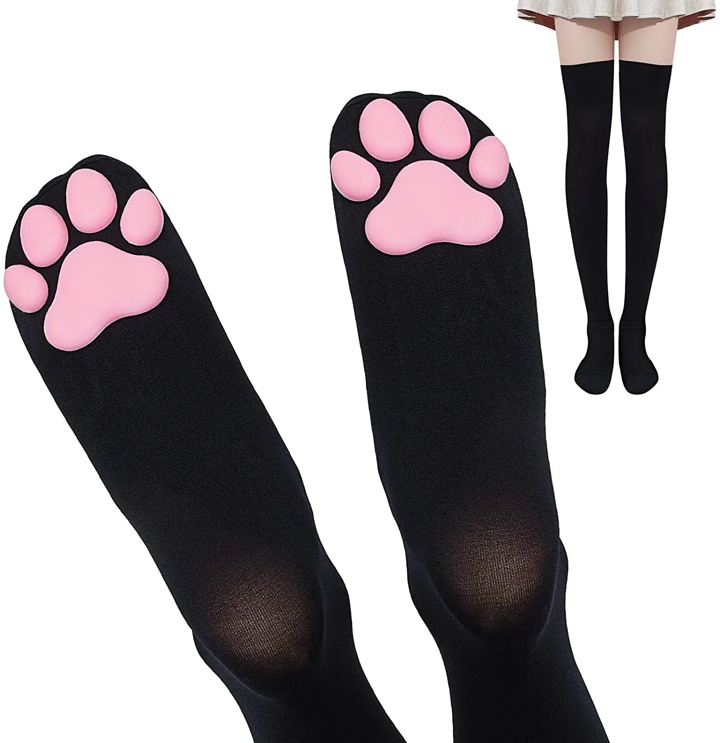 New Cat Paw Pad Sock Pink Cute Lolita Thigh High Socks for Girls Kids Women Cosplay 3D Kitten Claw Stockings