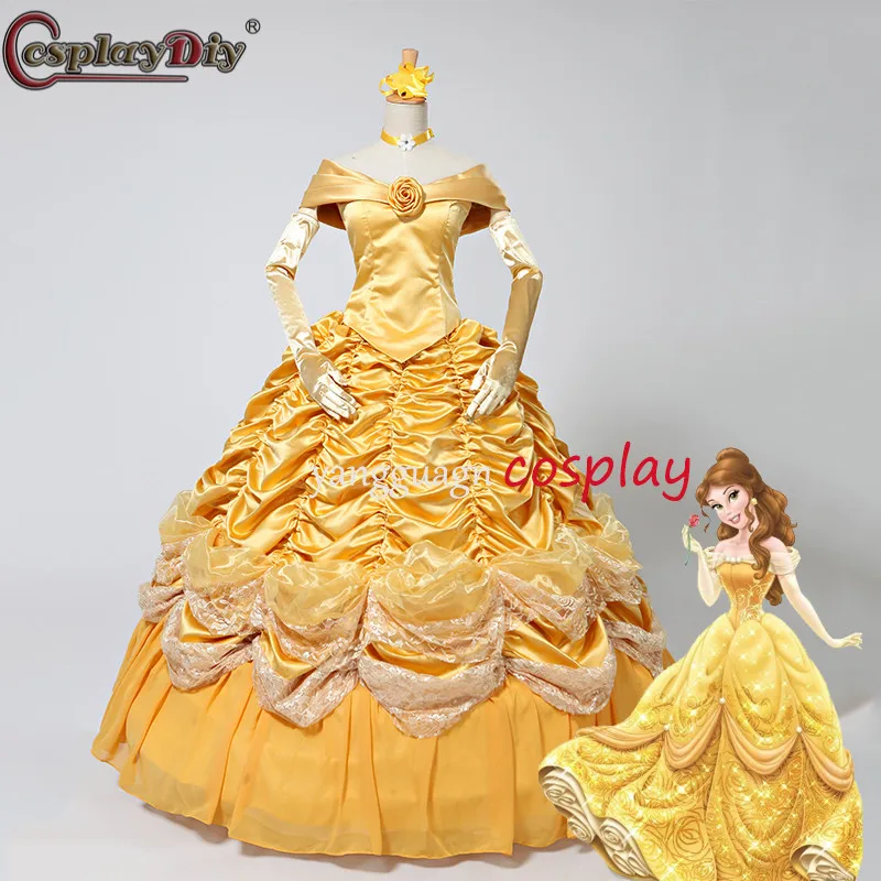 

Косплей Сделай Сам платье принцессы костюм Чудовище Белль желтое платье красивый костюм Роскошный Кристалл косплей платье для взрослых же...