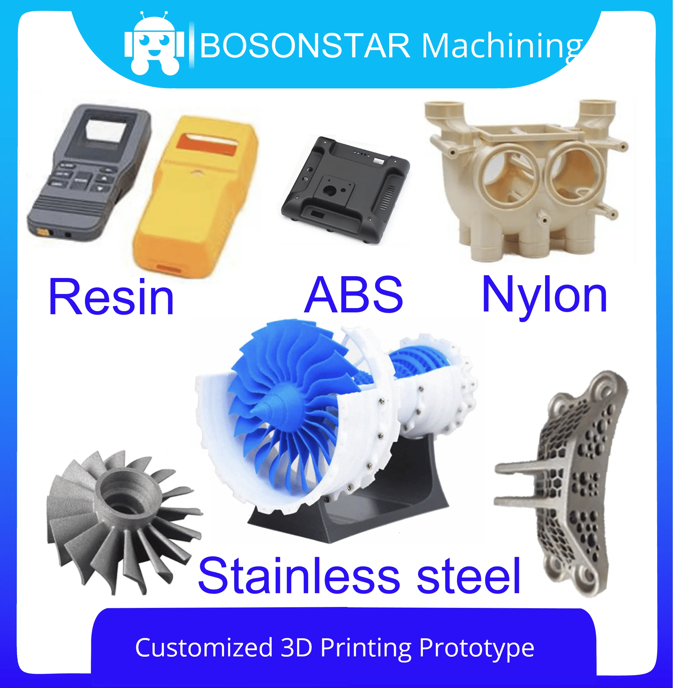 

Промышленные классы, высокое качество, индивидуальная 3D-печать, прототип, сервисный материал, смола, нейлон, ABS, нержавеющая сталь