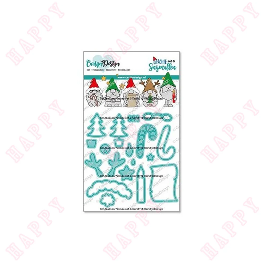 

Metal Cutting Dies Gnome set 3 Kerst DIY Scrapbooking Envelope Greeting Card Decorative Embossing Handcraft Paper Craft Template