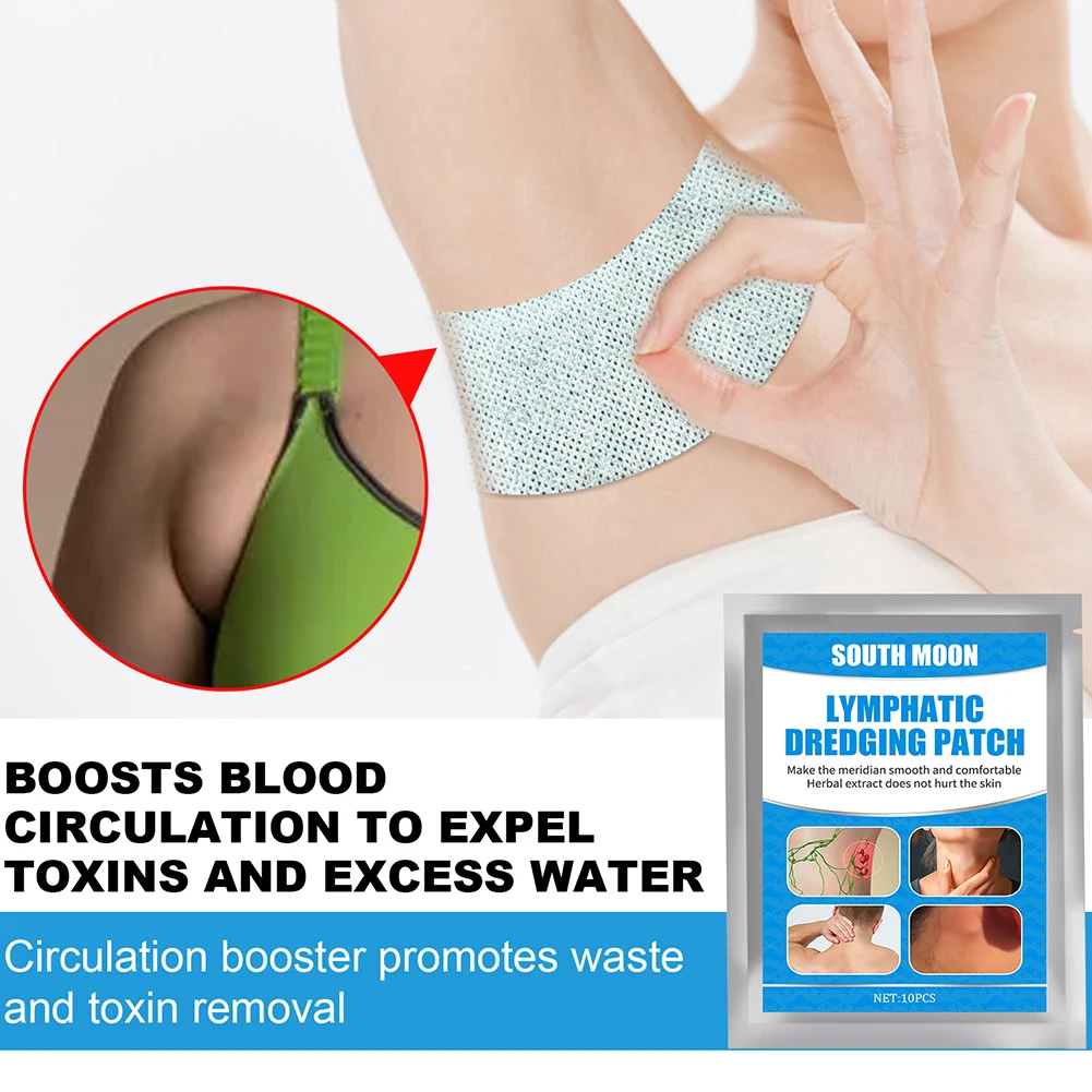 

10pcs/Bag Saffron Organic Lymphatic Drainage Detox Patch Effective Anti-Swelling Plaster Painless Treatment Health Care for Body