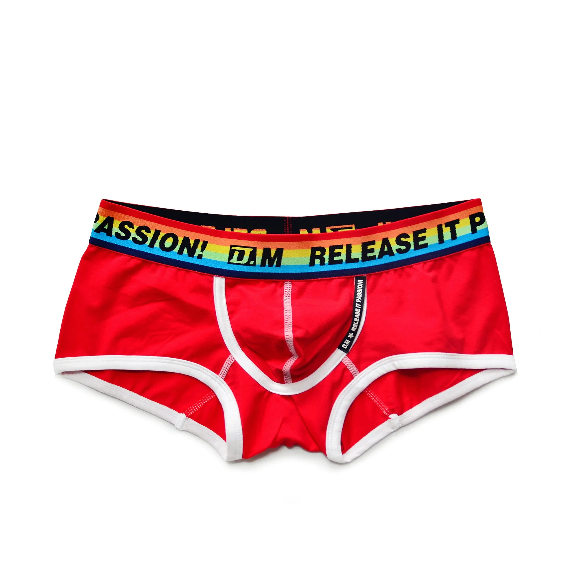 Men's Underwear Black and White Basic Rainbow Low Waist Sexy Solid Color Independent Capsule Design Briefs