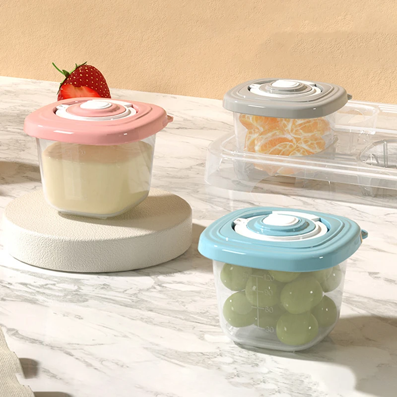 

120ml Dispensing Crisper Box Food Grade Thickened Sealed Pet Food Box Baby Food Storage Box Toddler Kids Snacks Container 1Piece