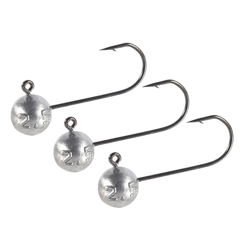 

10pcs Fishing Hooks 0.5g 1g 1.5g 2g 2.5g 3g 5g 7g 10g 14g Crank Jig Lead Head Hook Lure Soft Worm Bait Hook Fishing Accessory