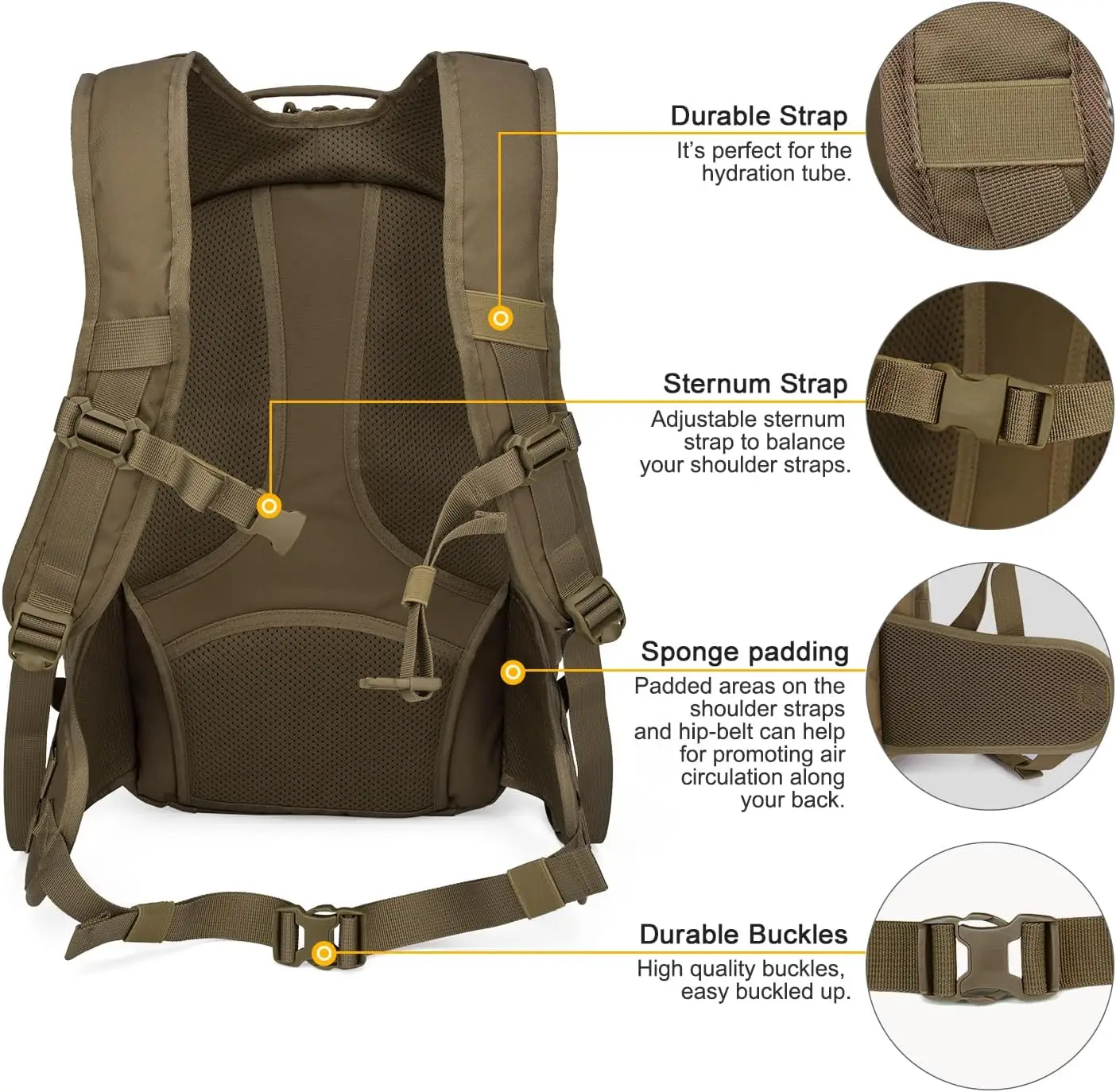 Фото Мужской тактический рюкзак Mardingtop Molle — рюкзак EDC для походов и мотоциклов объемом 28 л №5