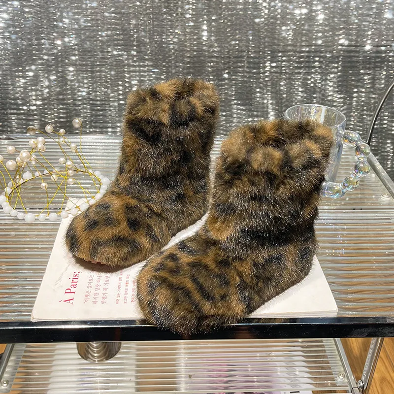 Детские зимние сапоги модные короткие ботильоны для маленьких девочек детская