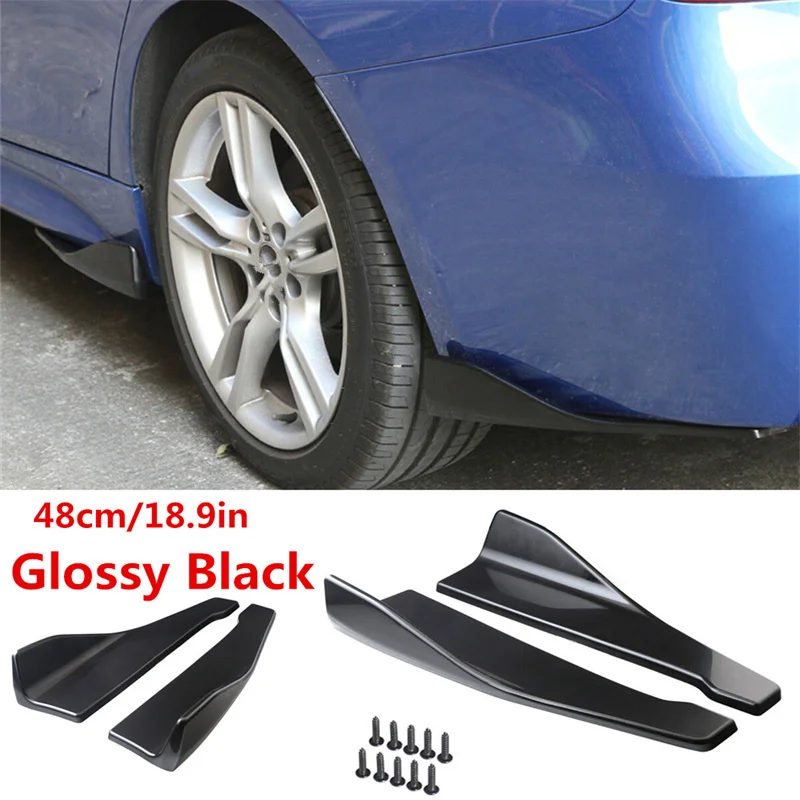 

Universal 48CM Length Car Side Skirt Bumper Spoiler Splitter Protector Scratch For Audi For BMW E90 For VW Golf 5 6 Accessories