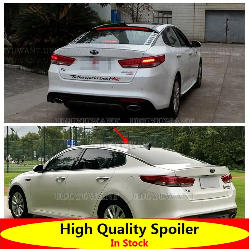 

For Kia K5 Optima 2011-2019 Black Spoiler With Brake Light Roof Spoiler Rear Trunk Boot Wing Lip Roof Tail Spoiler Car Styling