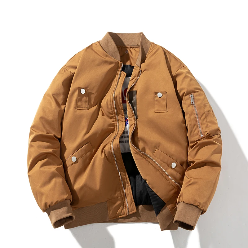 

Winter Bomber Jacket Men Air Force Pilot Jacket Women Military Vintage Hooded Motorcycle Coat Warm Parka Pocket Streetwear Gray
