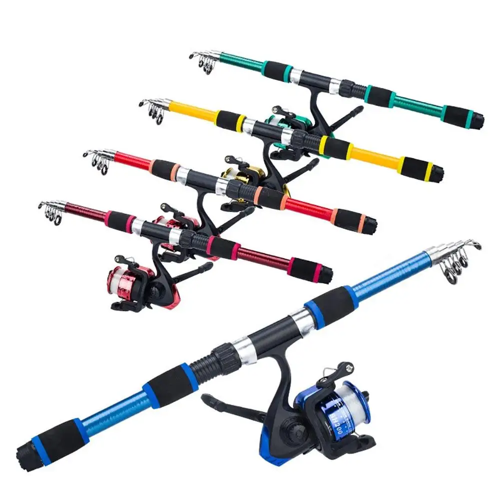 Portable 1.8m Telescopic Fishing Rod 5.5:1 Gear Ratio Spinni