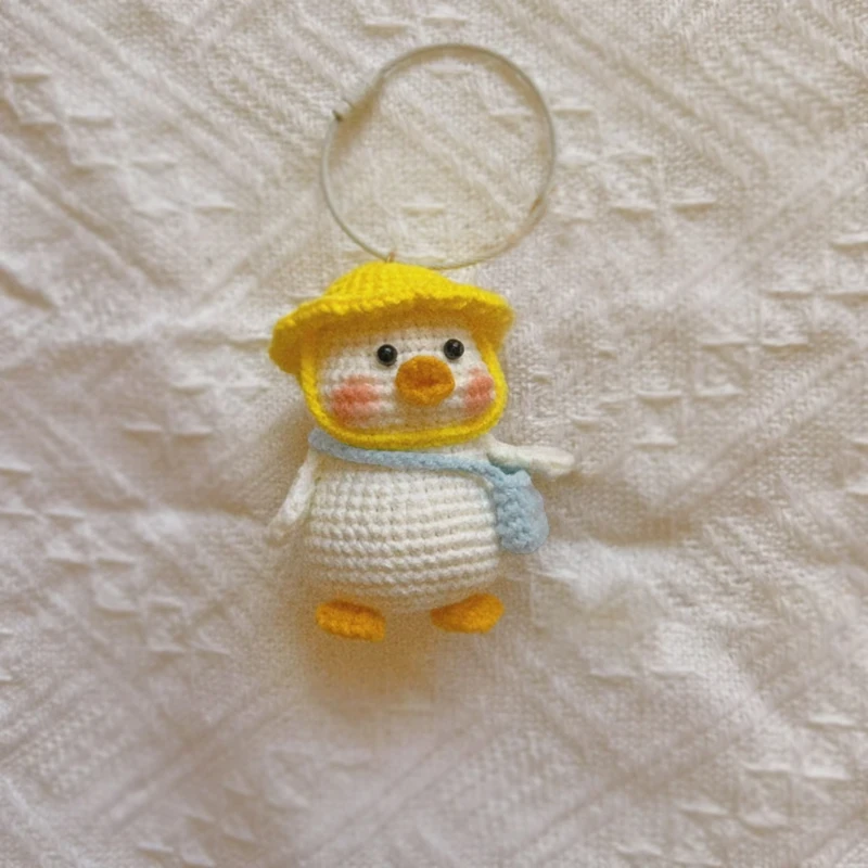 

Love You Duck Spring Duck Crochet Wool DIY Doll Hand Knitted Material Bag Pendant Keychain DIY Gift