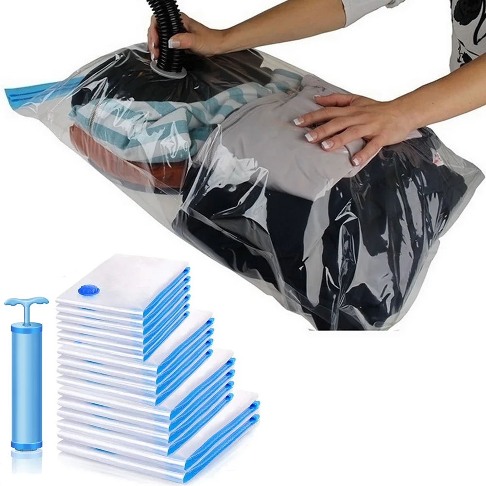 

Удобный вакуумный мешок для хранения, Домашний Органайзер, прозрачный органайзер для одежды, запаянный, компактный пакет