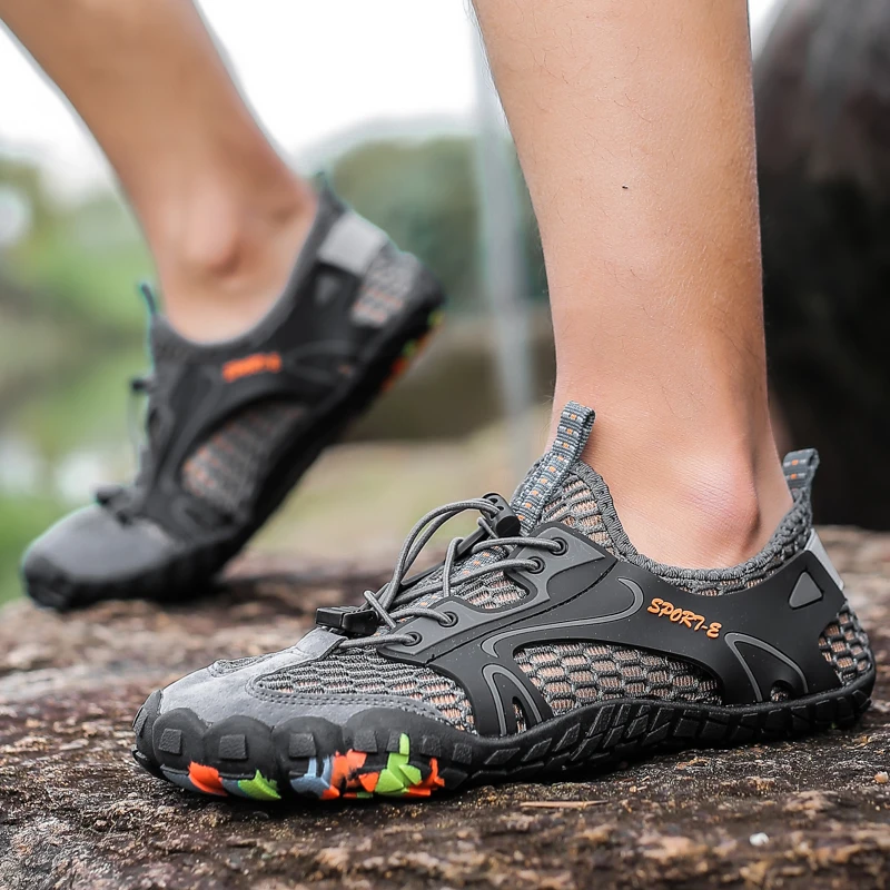

Mens Trekking Mountain Shoes Men Outdoor Athletic Shoes Men Wearable Sports Upstream Shoes for Men Light Elastic Band Trainers