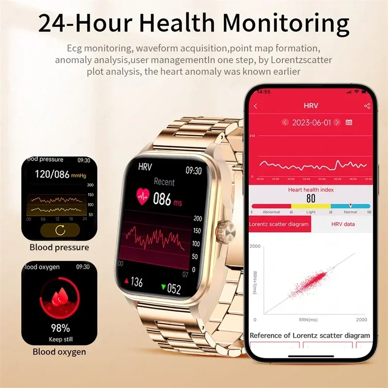 Умные часы T90 Bluetooth-вызов уровень сахара в крови температура тела 1 91 квадратный