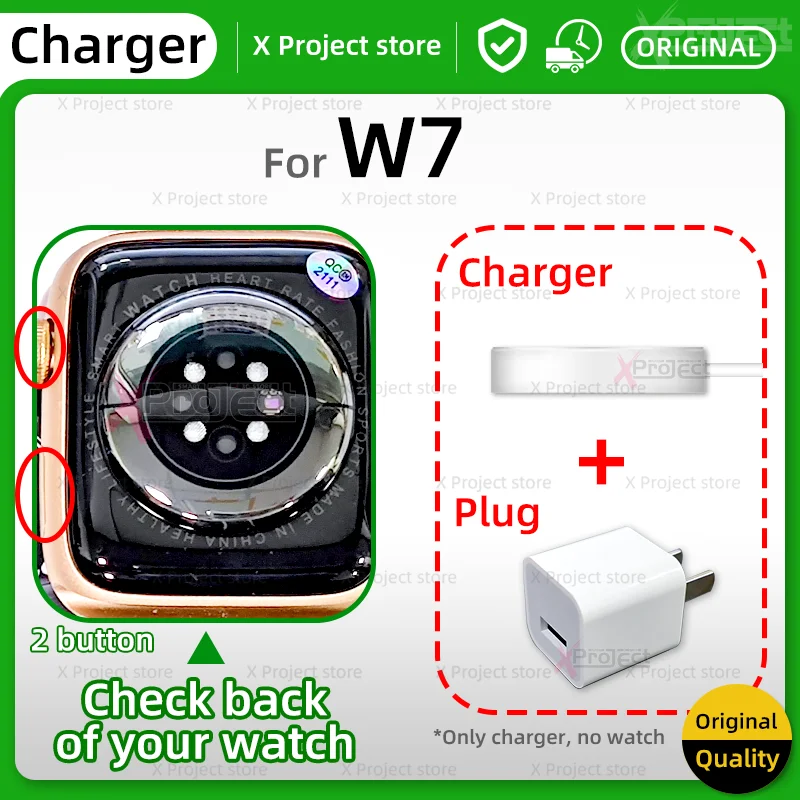 

W7 Wireless charger For Smart Watch W7+plus Smartwatch Series7 Watches USB Power cable Magnetic charging original DT100 PRO MAX