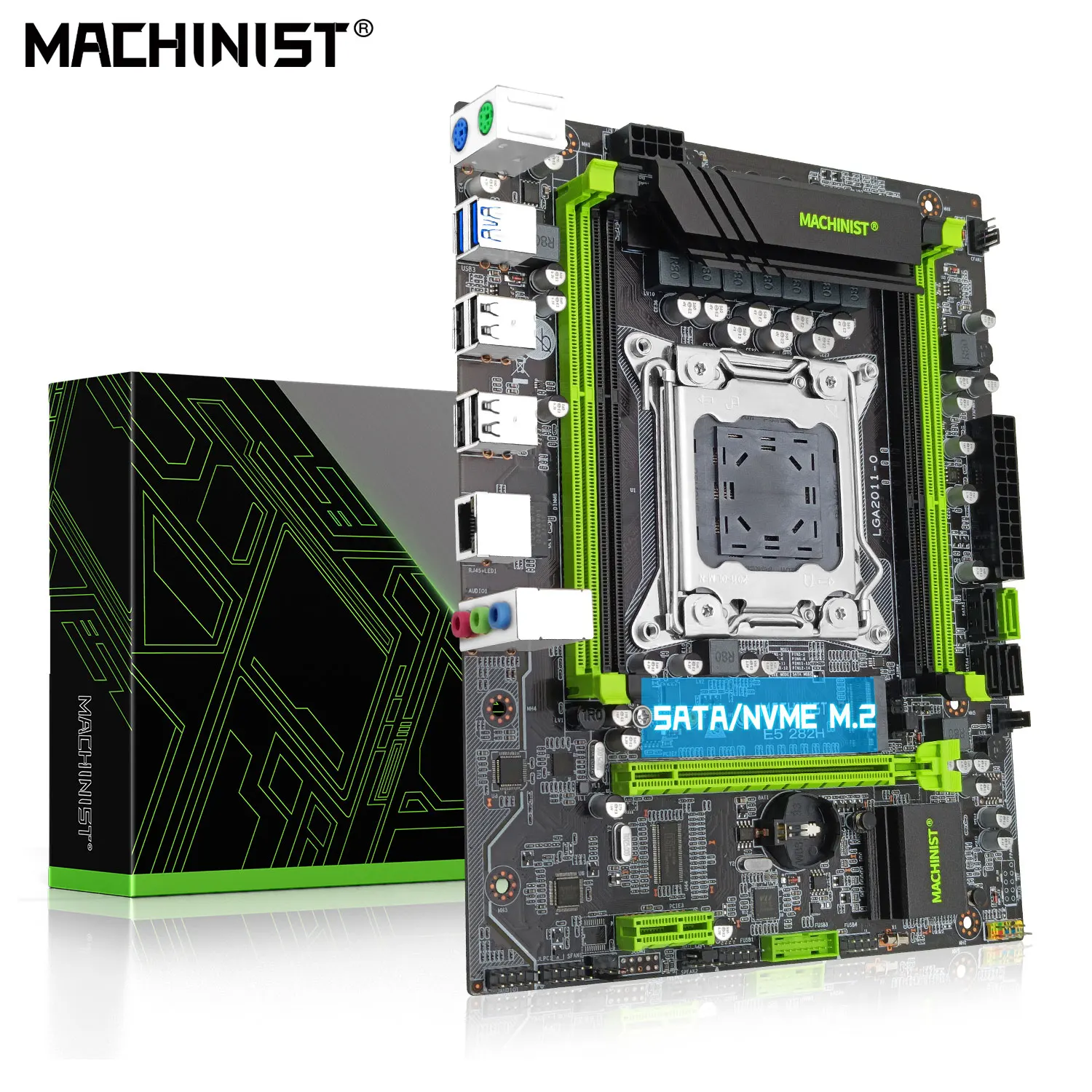 MACHINIST X79 282H Motherboard LGA 2011 Support Xeon E5 2670 V2 2650 CPU Processor DDR3 REG ECC Memory Non-ECC SSD Sata M.2