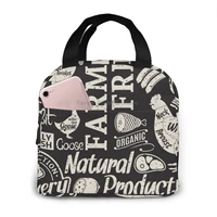 portable lunch bag retro farm animal thermal insulated lunch box tote cooler bag bento pouch lunch container food storage bag