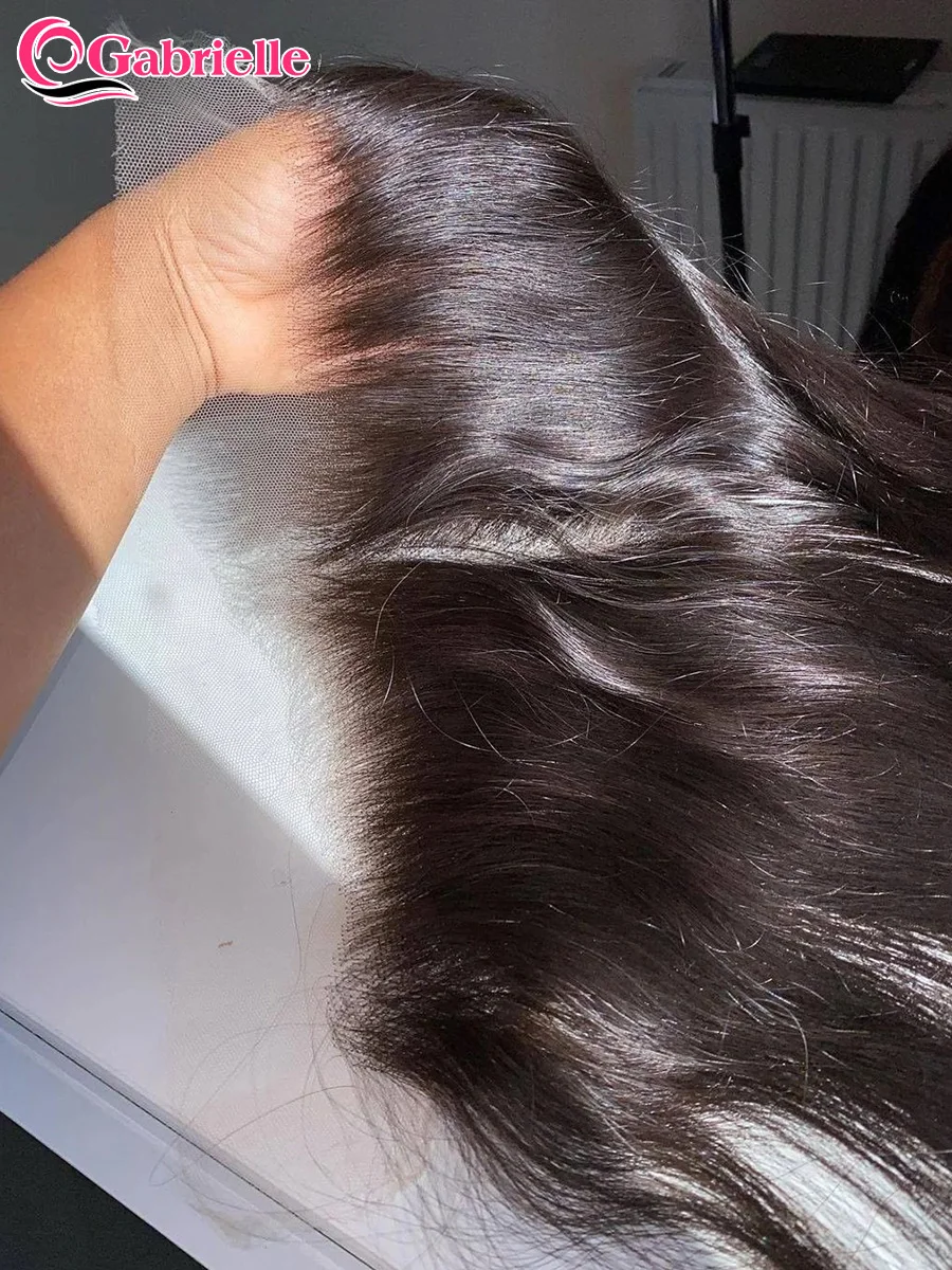 

Gabrielle 13x6 13x4 Lace Frontal Brazilian Straight Human Hair HD Lace Frontals Only Pre plucked Natural Color Remy Hair