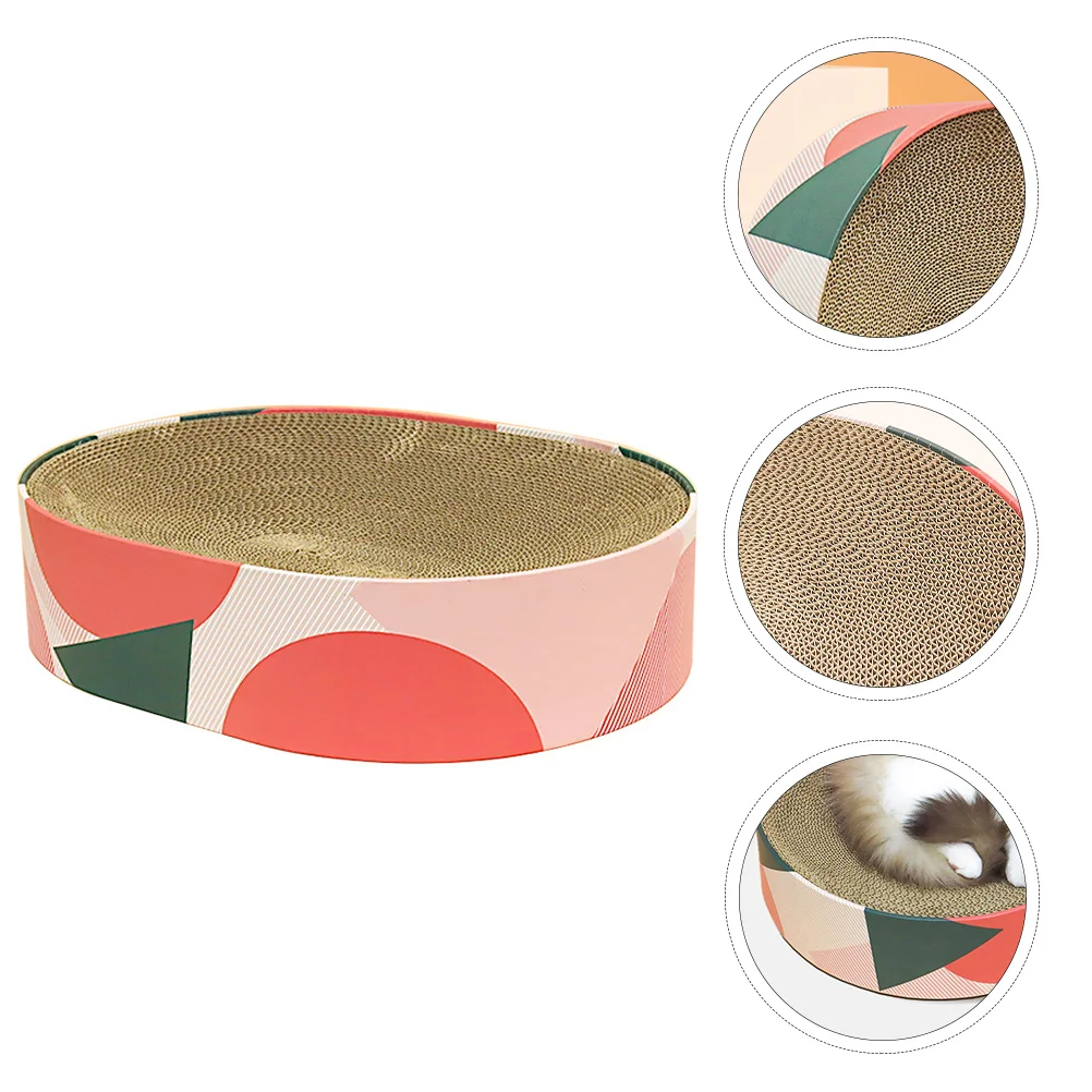 

Cat Scratching Cardboard Scratcher Round Lounge Board Pad Bed Scratch Tool Corrugated Paper Kitten Couch Pet Toy Box Wave Panels