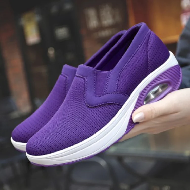 

Woman Shoes 2022 Trendy Mesh Platform Sneakers Pull-on Shoes Breathable Casual Sports Shoes Women Flats Shoe Large Size 35~43