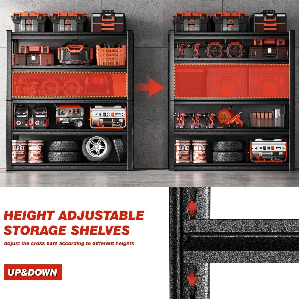 2 упаковки гаражных стеллажей высотой 72 дюйма X 36 дюймов 16 5-ярусные промышленные