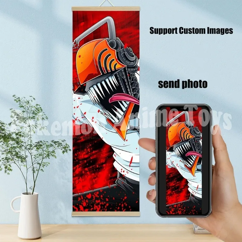 Chainsaw Man Anime Poster Wooden-framed Scroll Painting HD Quality Wall Art Retro Posters for Home Room Wall Decor (art.: 3920cb0cdc812) - 3920cb0cdc812