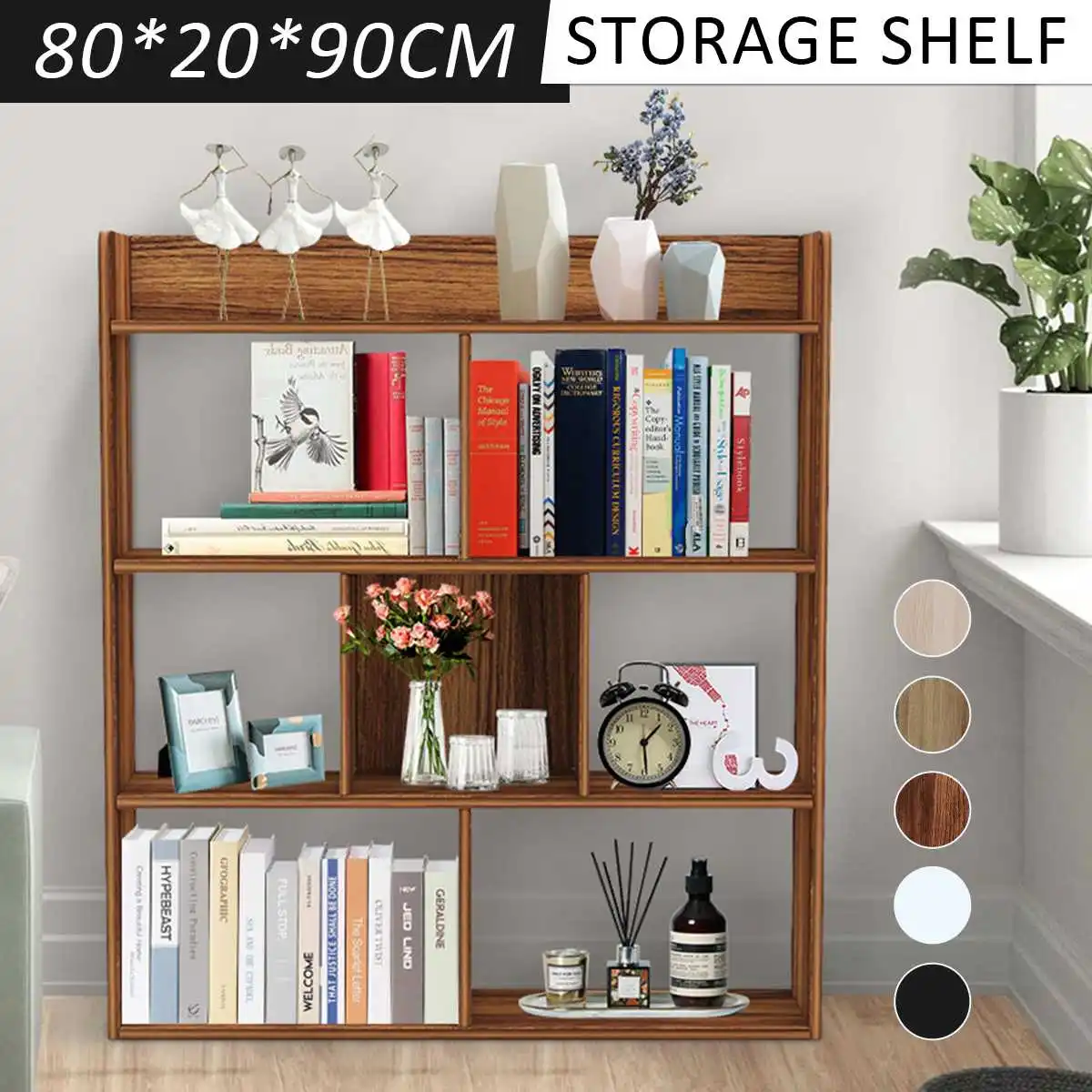 Larger Wooden Bookcase Book Shelves Organizer Display Shelf For Home Office