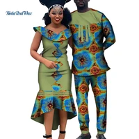 african dresses for women bazin mens shirt and pants sets couples lover clothes print yarn dress african design clothing wyq366