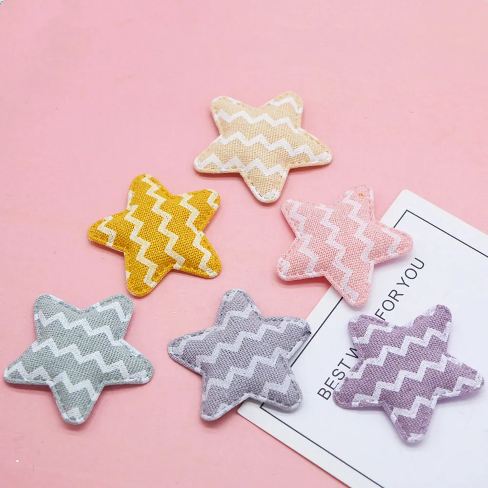 

15pcs 50mm Striped Stars DIY Handmade Hairpin Applique Clothing Patch Hat Decoration Sewing Supplies