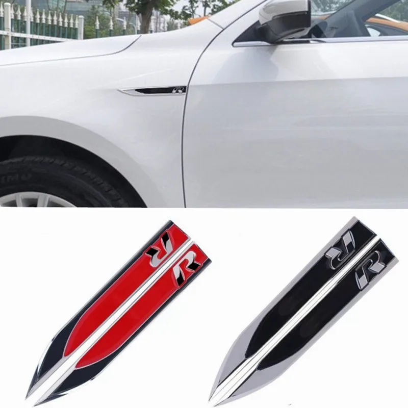 

1 пара 3D металлический R-значок для моделирования автомобиля, Металлическая Автомобильная наклейка, значок для бокового автомобиля R V.W Golf