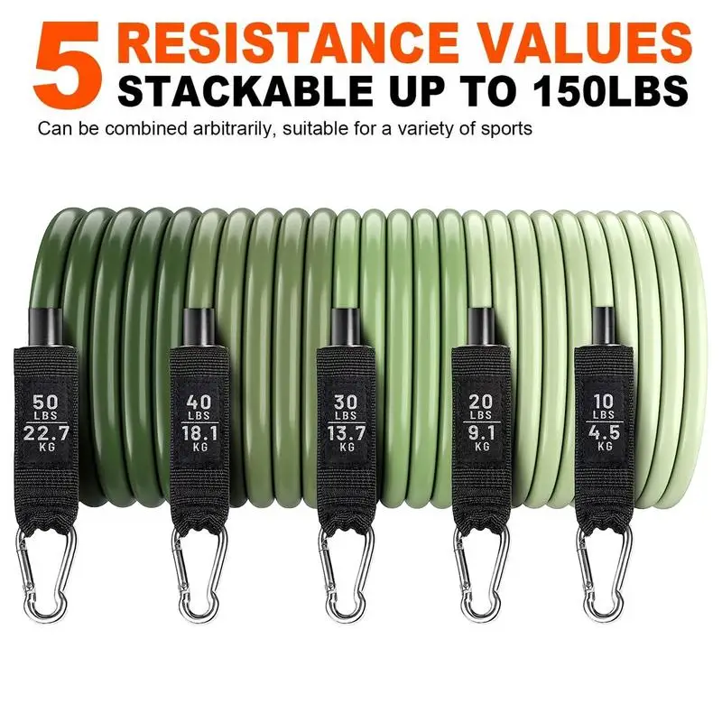 Набор эластичных лент для фитнеса 11 шт.