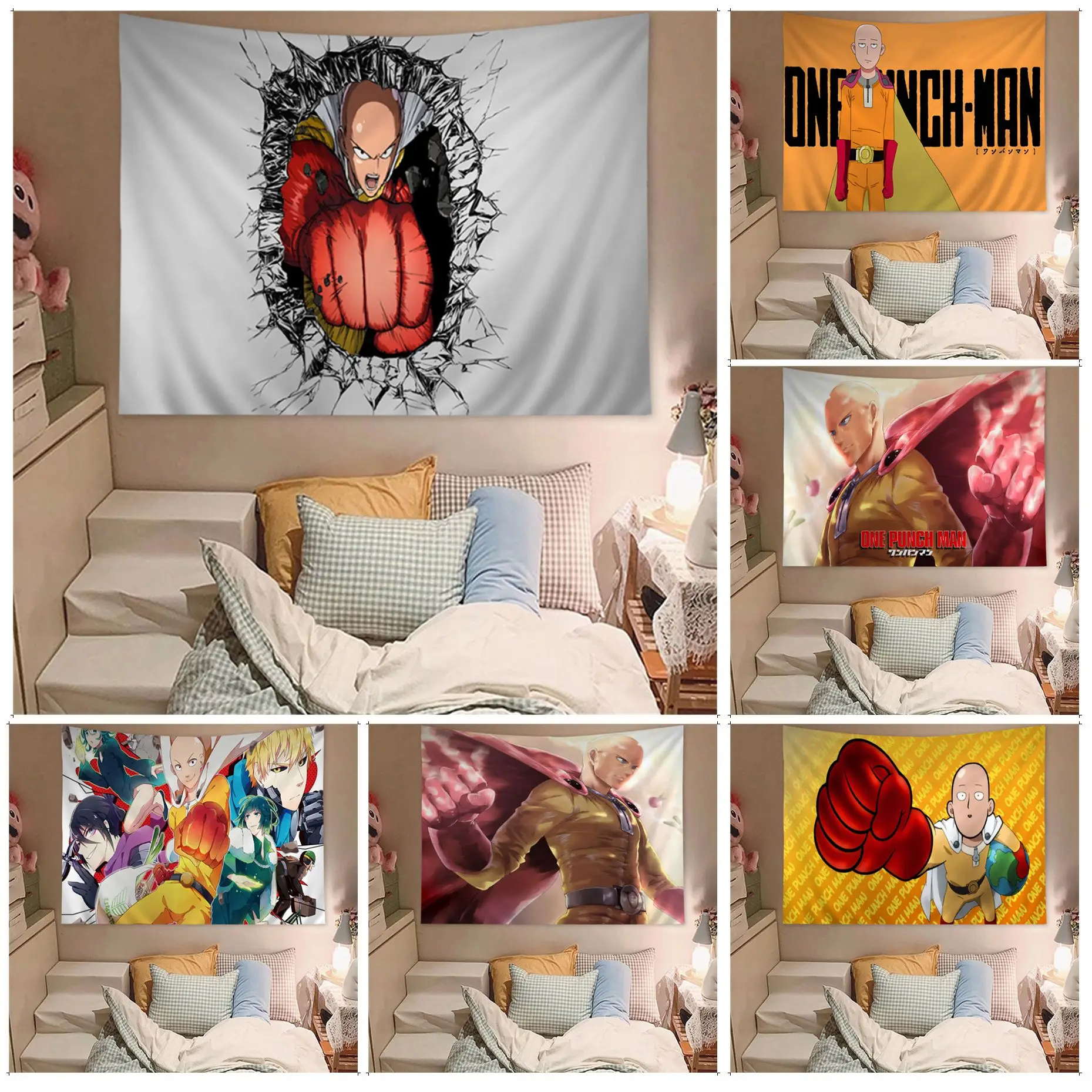 Аниме ONE PUNCH MAN гобелен с героями мультфильмов богемные настенные гобелены