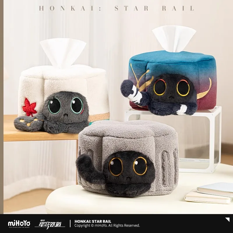Фото [Подлинный] miHoYo оригинальный Honkai: Star Rail Ruan Mei's Creature, мусорный торт, рисовые клецки, плюшевая коробка для салфеток, корабль, косплей, рождественский подарок №1