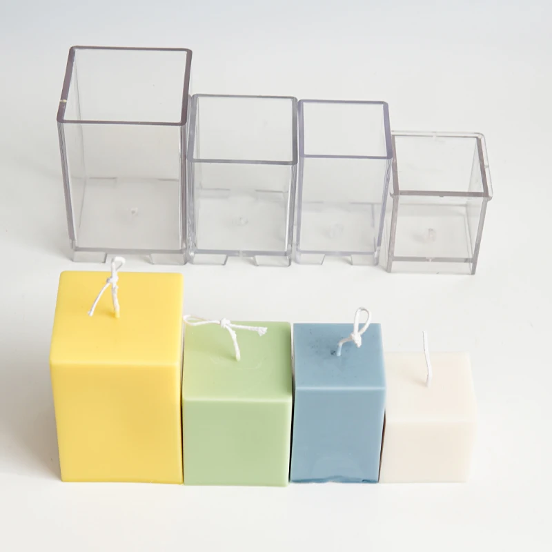 

Square Candle Mould Square Cube Candle Plastic Mold DIY Homemade Candle Aromatherapy Mold Candle Making Kit Candle Making