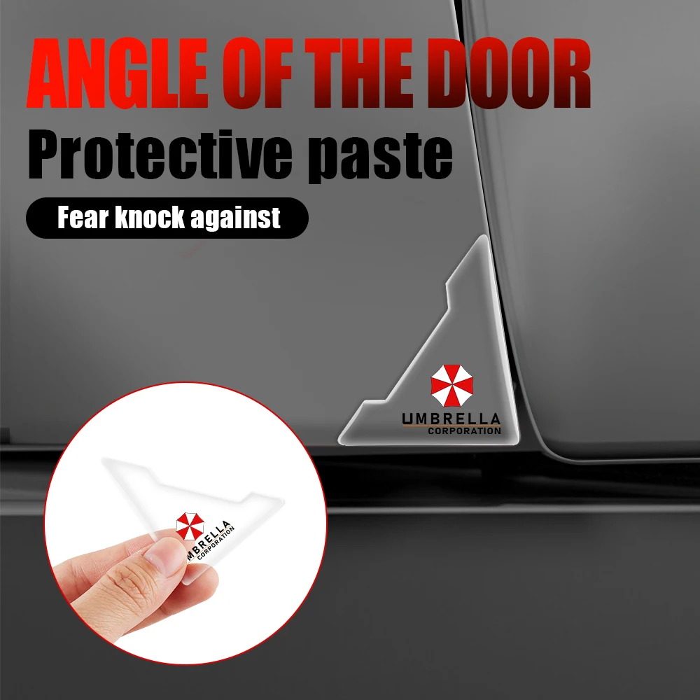 

2Pcs For Umbrella Company Car Door Corner Cover Bumper Transparent Silicone Collision Anti-scratch Protector