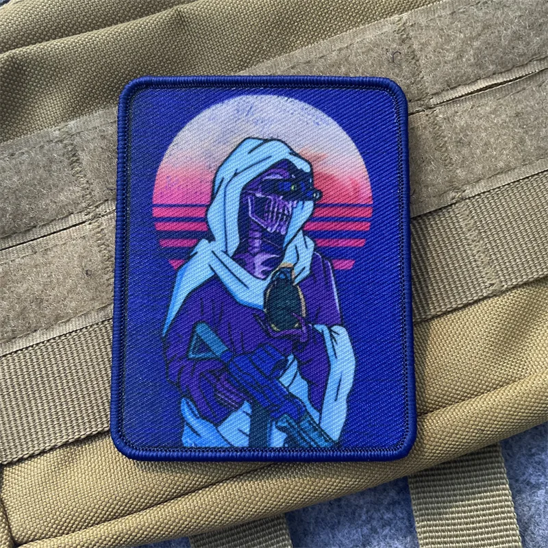 Тактическая нашивка Ретро Смерть с черепом устройство ночного видения значок