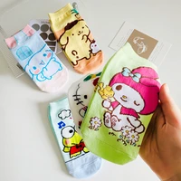 mymelody kawaii sanrio socks cartoon cute cinnamoroll hellokittys anime simple breathable sports socks girl birthday gift