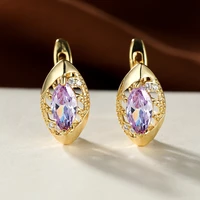 woman earring water drop multicolor glass filled hoop earrings pear cut stone rainbow glass filled earrings for women earrings
