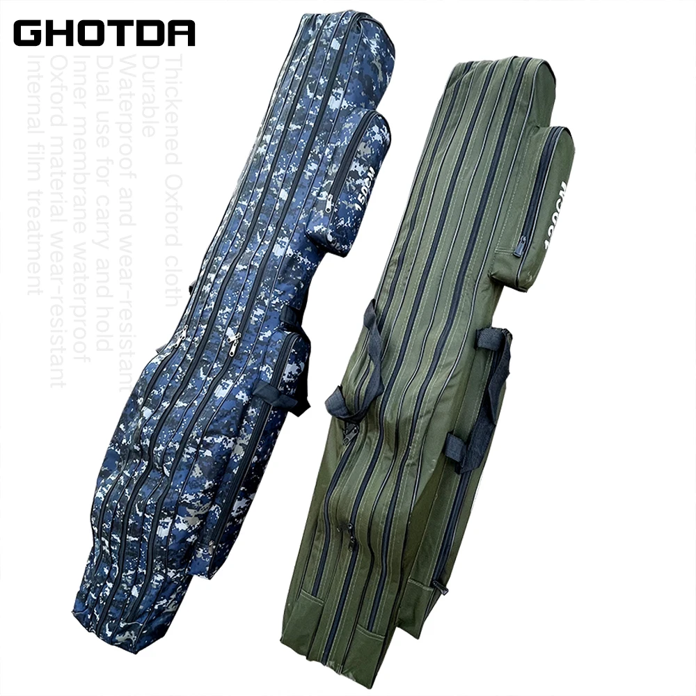 

150/130/120/110CM Fishing Bag Oxford Cloth Folding Fishing Rod Reel Bag Fishing Tackle Storage Bags Travel Carry Case Pesca