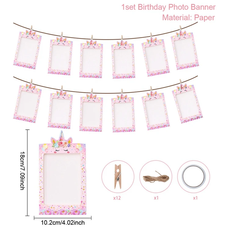 

Радужный Единорог Фотогирлянда для 1 года FENGRISE