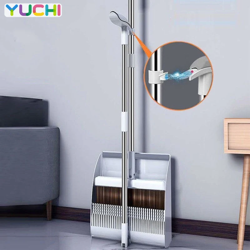

Magnetic Broom and Dustpan Folding Magic Lazy Dust Hair Grabber Household Cleaning Scoop Squeeze Soft Floor Wiper Set Folding