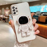 astronaut plating phone holder case on for samsung galaxy a53 a 53 a52 a52s a73 a33 a72 a32 4g 5g a51 a71 a12 a22 stand cover