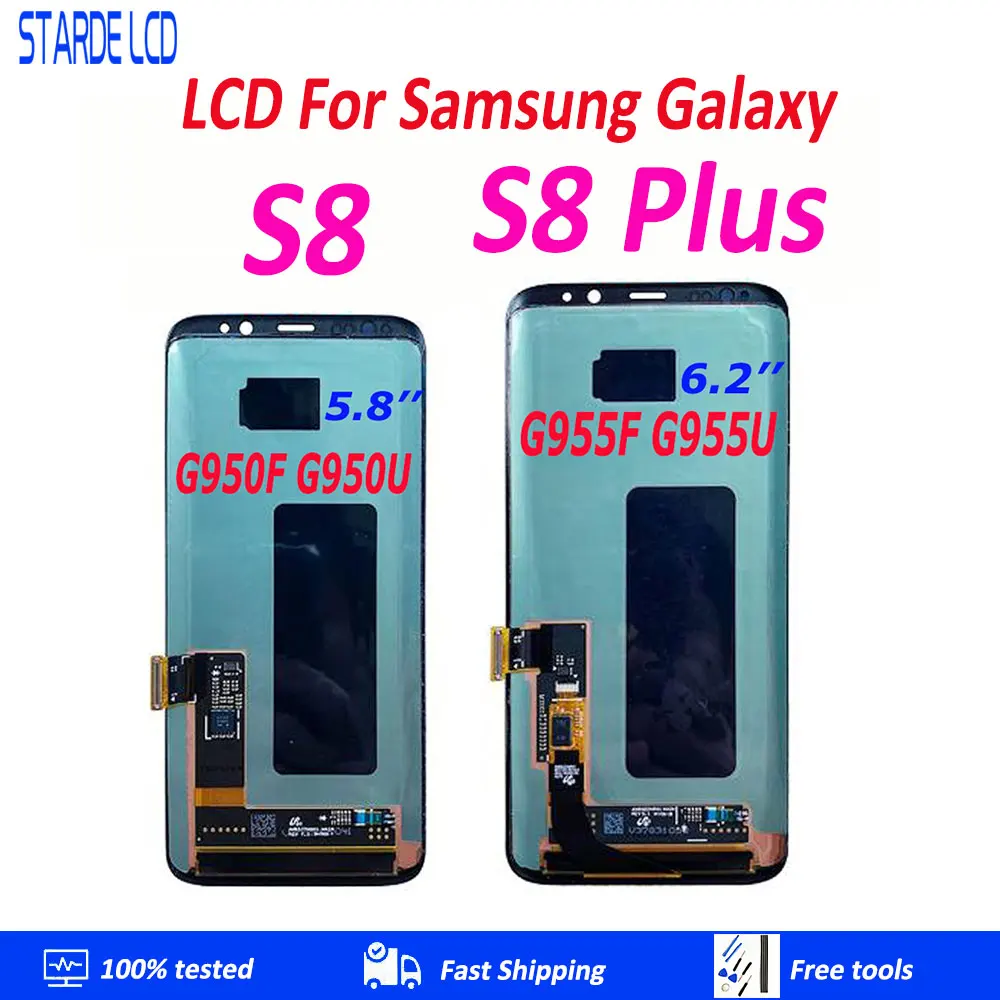

Original Super Amoled For Samsung Galaxy S8 G950F G950U LCD With Frame Touch Screen S8 Plus G955F G955U Touch Screen Assembly
