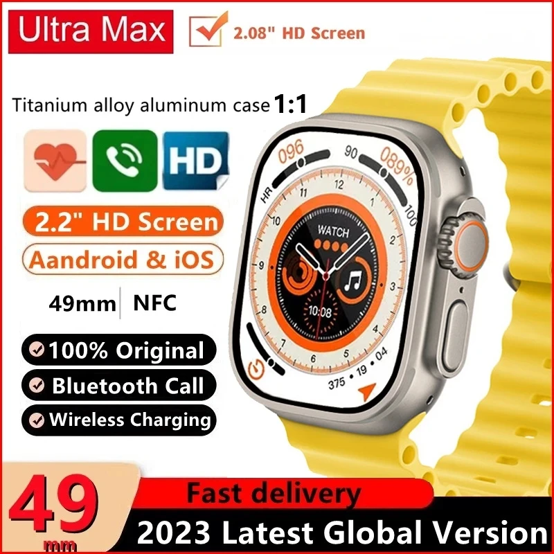 

New Watch 8 Ultra Series8 Smart Watch Men GPS NFC Sport Mode Fitness Wireless Charging Watch for Apple