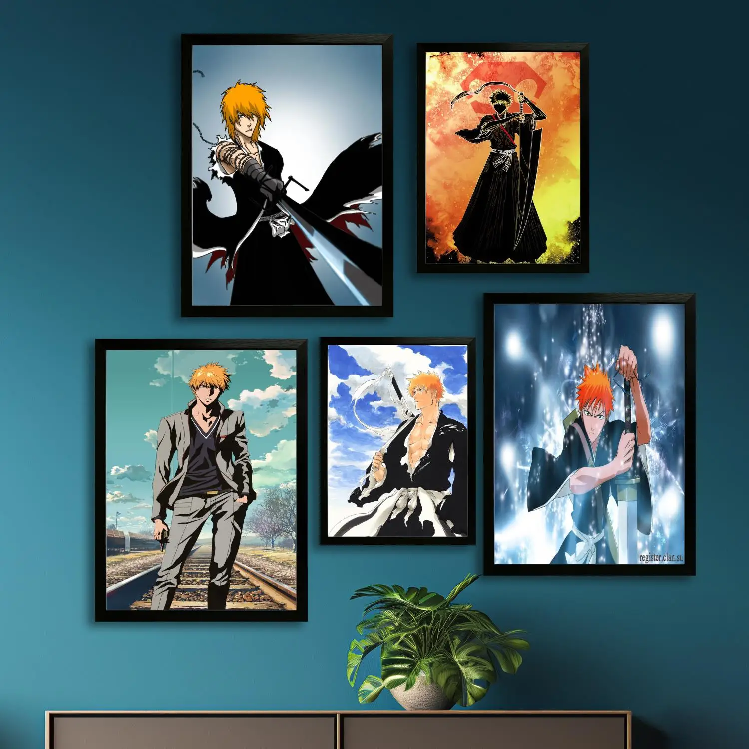 Художественный постер Ичиго Куросаки на холсте